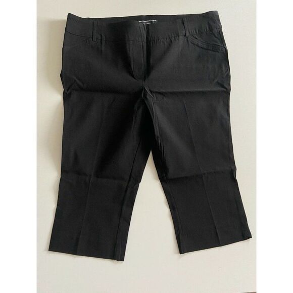 Le Chateau Stretch Tech Straight Leg Crop Pant Size 18 Black - Picture 2 of 6
